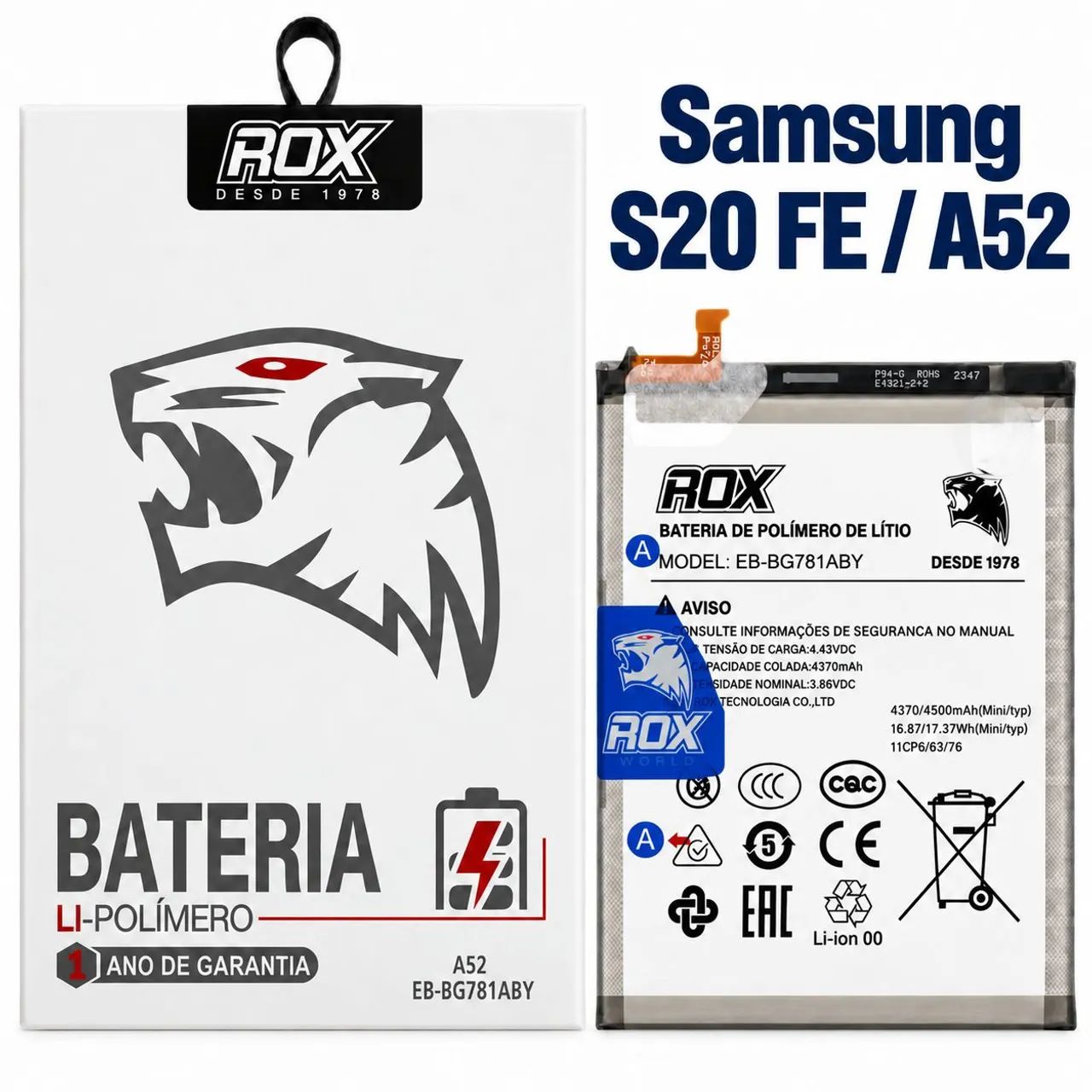 Bateria ROX para Samsung Galaxy S20 FE / A52 