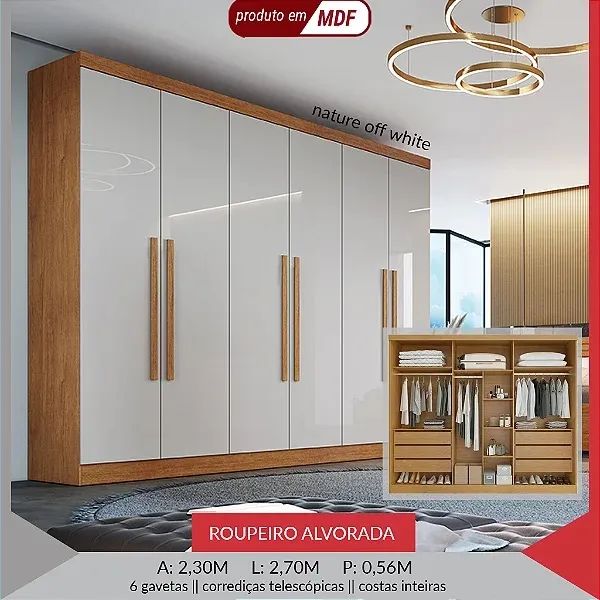 Guarda Roupa Casal Alvorada em MDF 