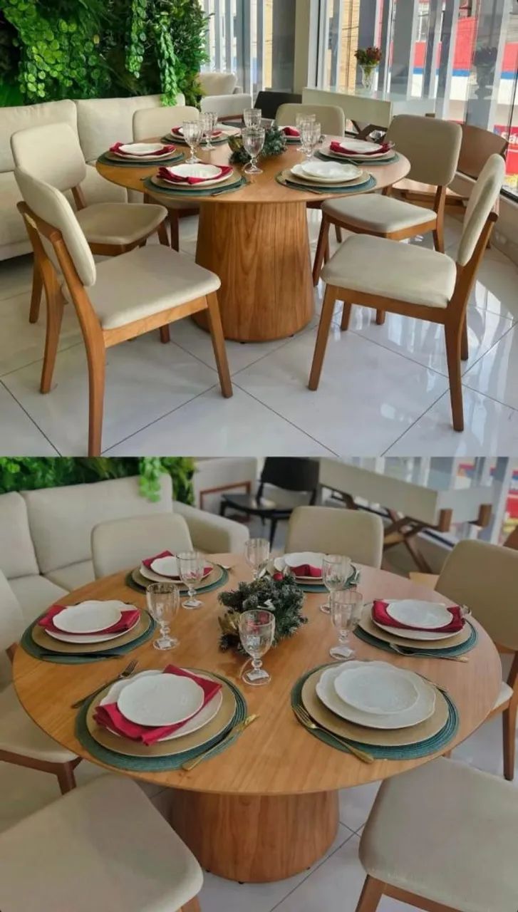 Mesa malva laminada 1.30m com 6 cadeiras 