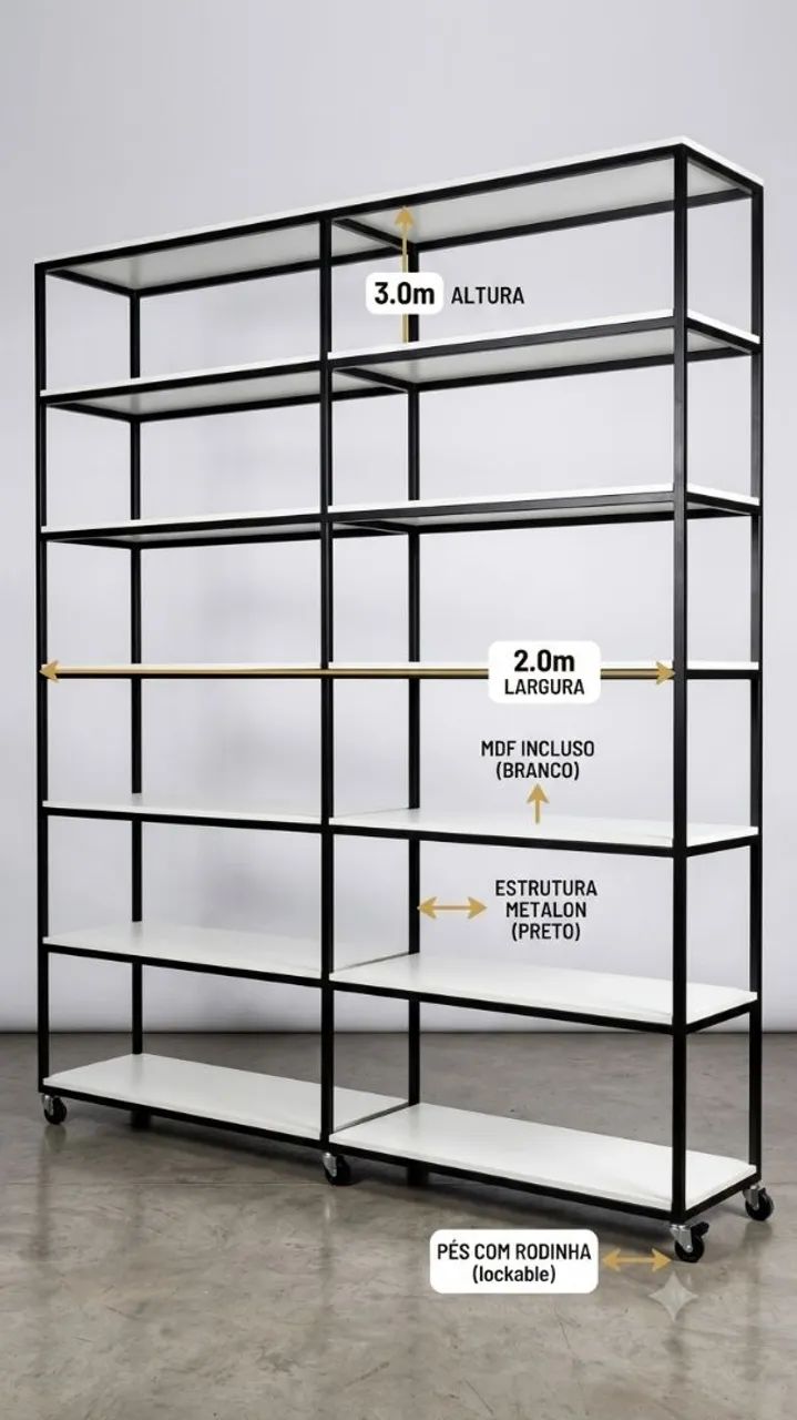Prateleiras modulares de alta resistência 