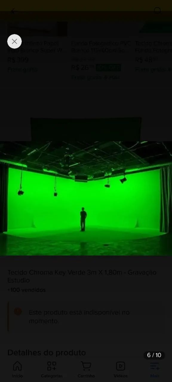 Tecido chroma key 12x7,20 costurado - Foto 2