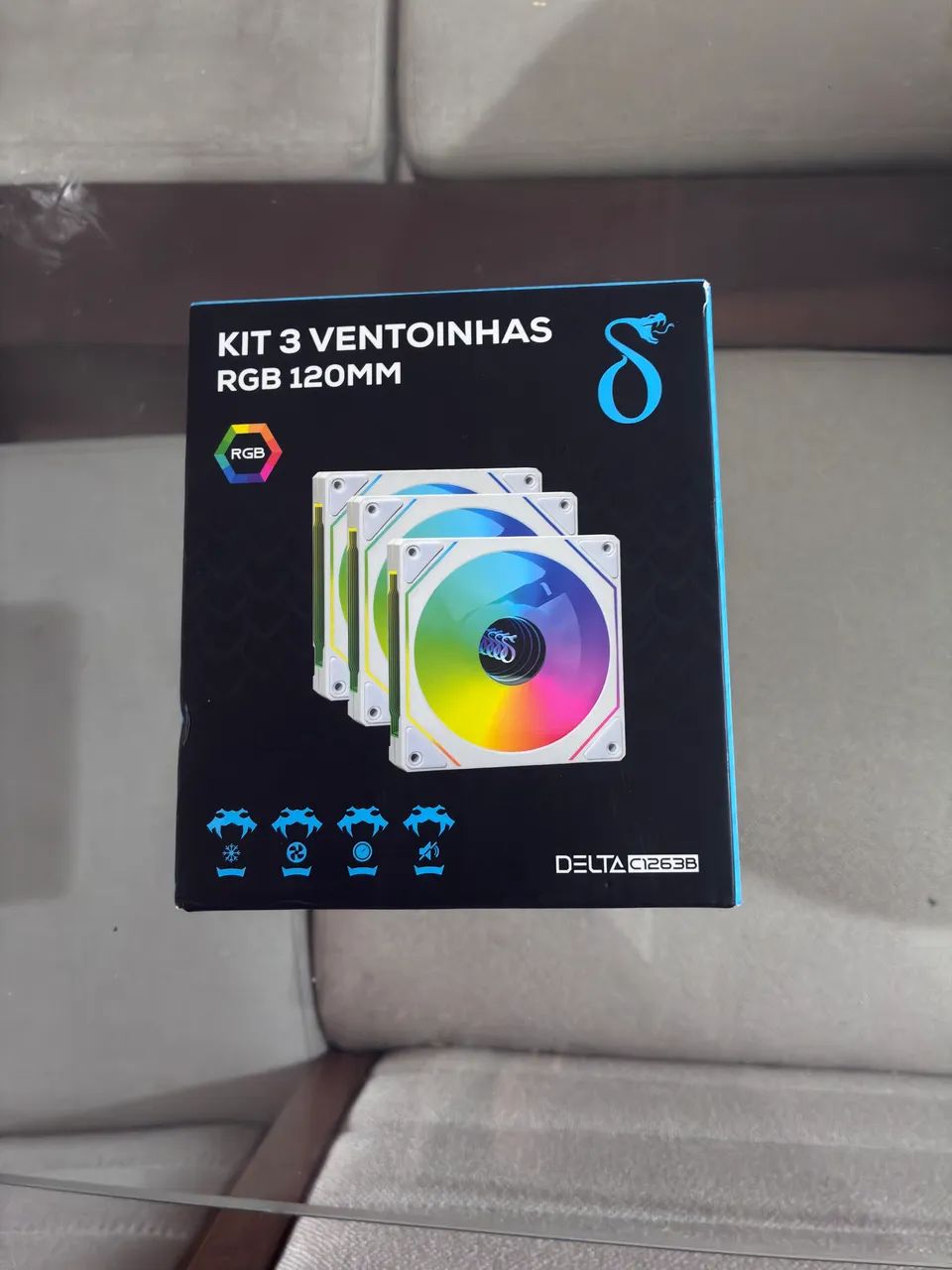 Kit 3 ventoinhas novas rgb 120mm