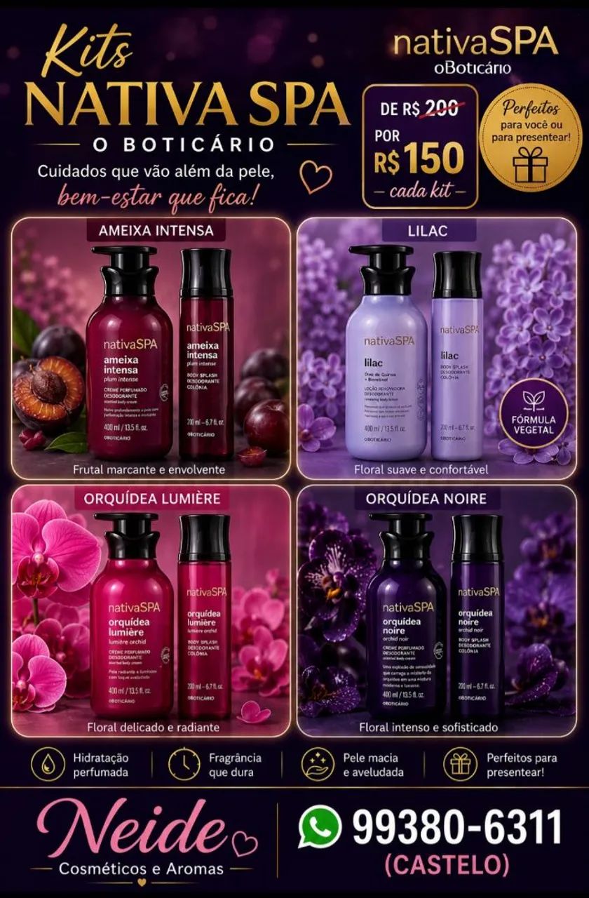Kits Boticário Nativa Spa 