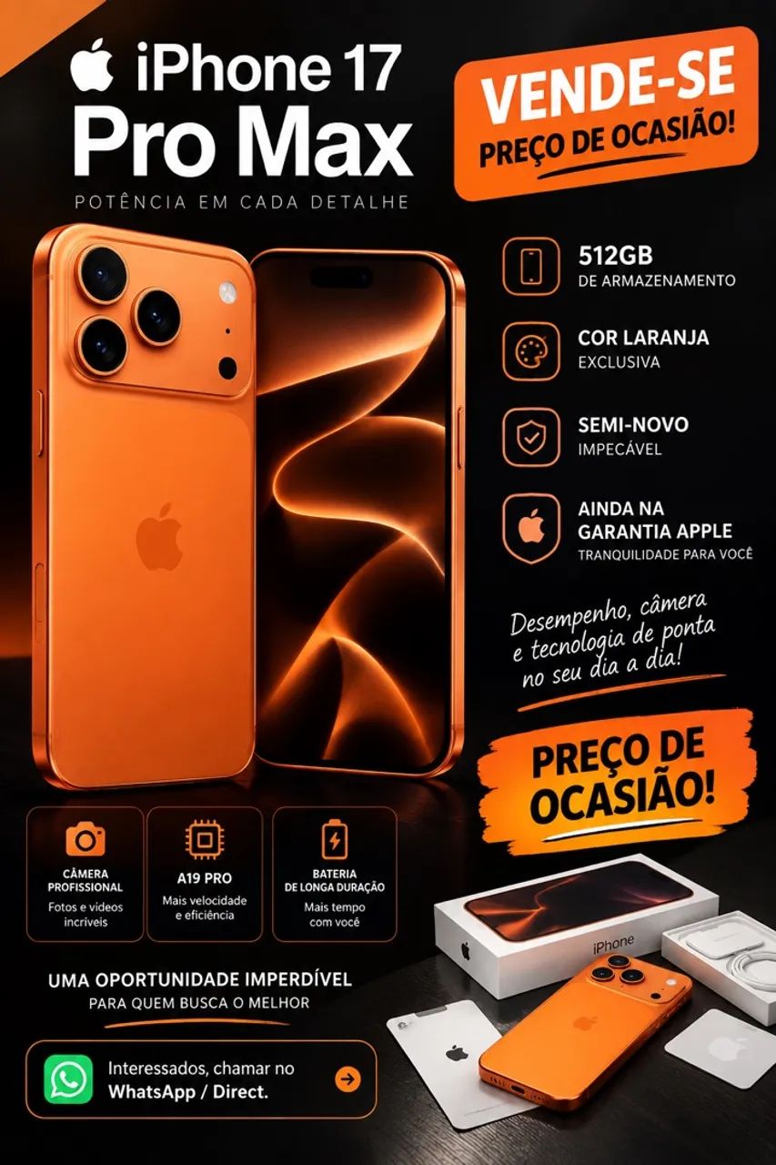 iPhone 17 pro max 512 laranja ( na garantia)