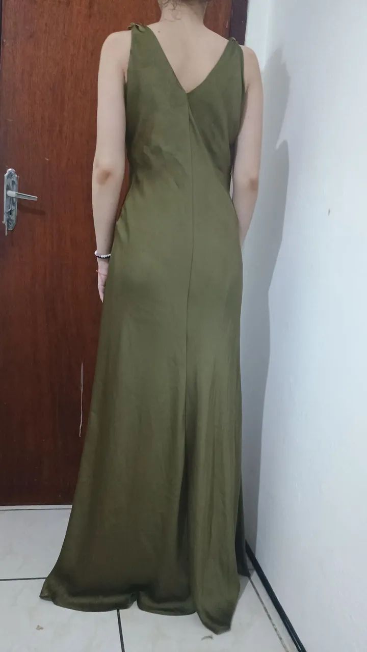 Vestido verde oliva M/G - Foto 4