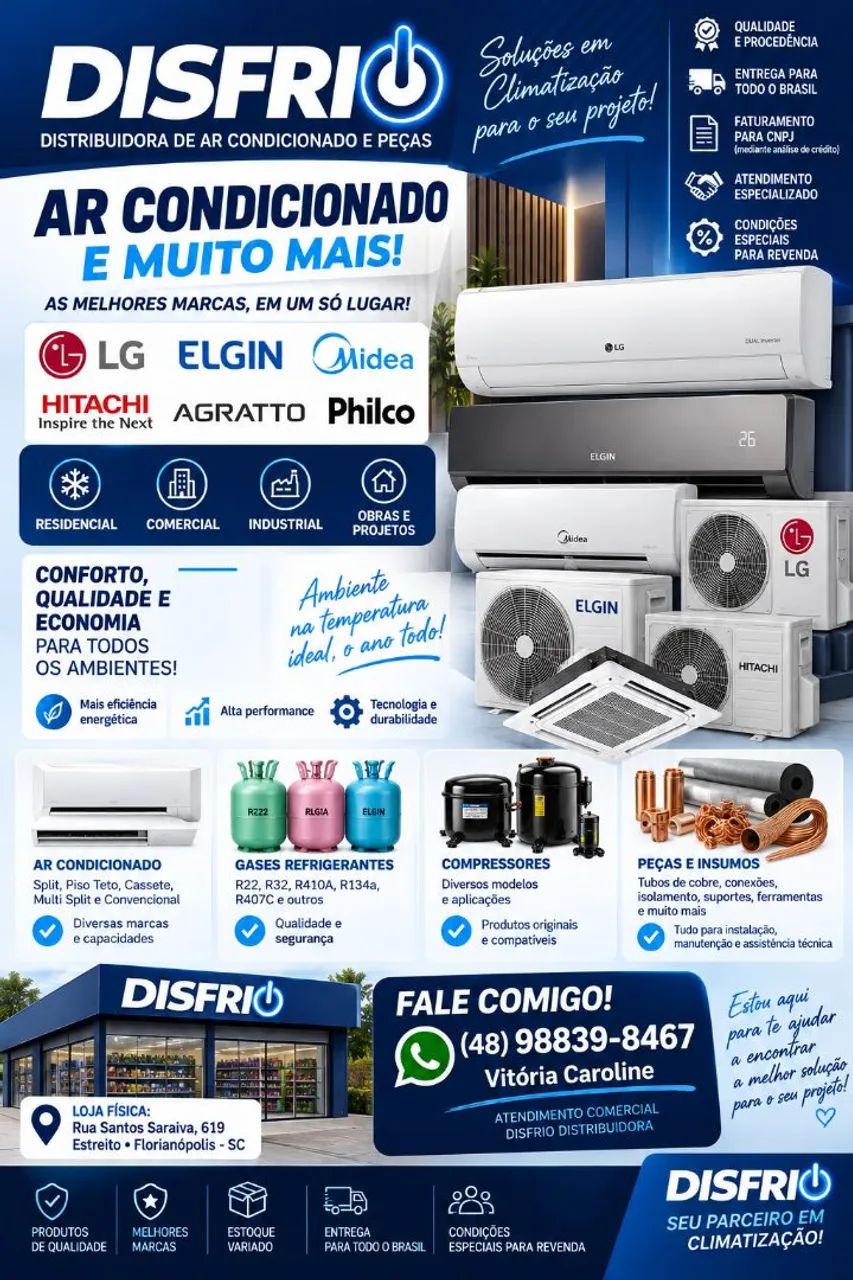 ? DISFRIO | Distribuidora de Ar-condicionado, Peças e insumos.