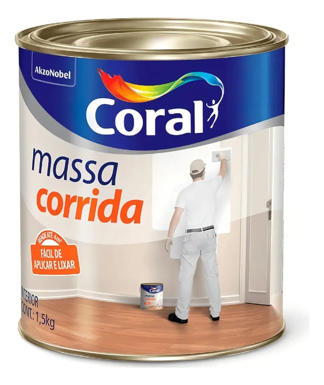 Massa Corrida pva 1,5kg Branco Fosco coral