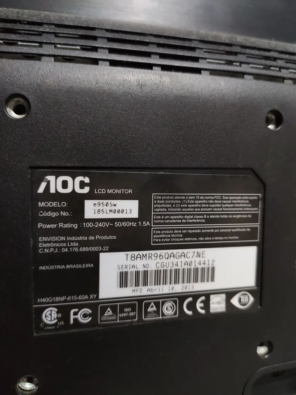 Vendo monitor AOC 18 polegadas  - Foto 4