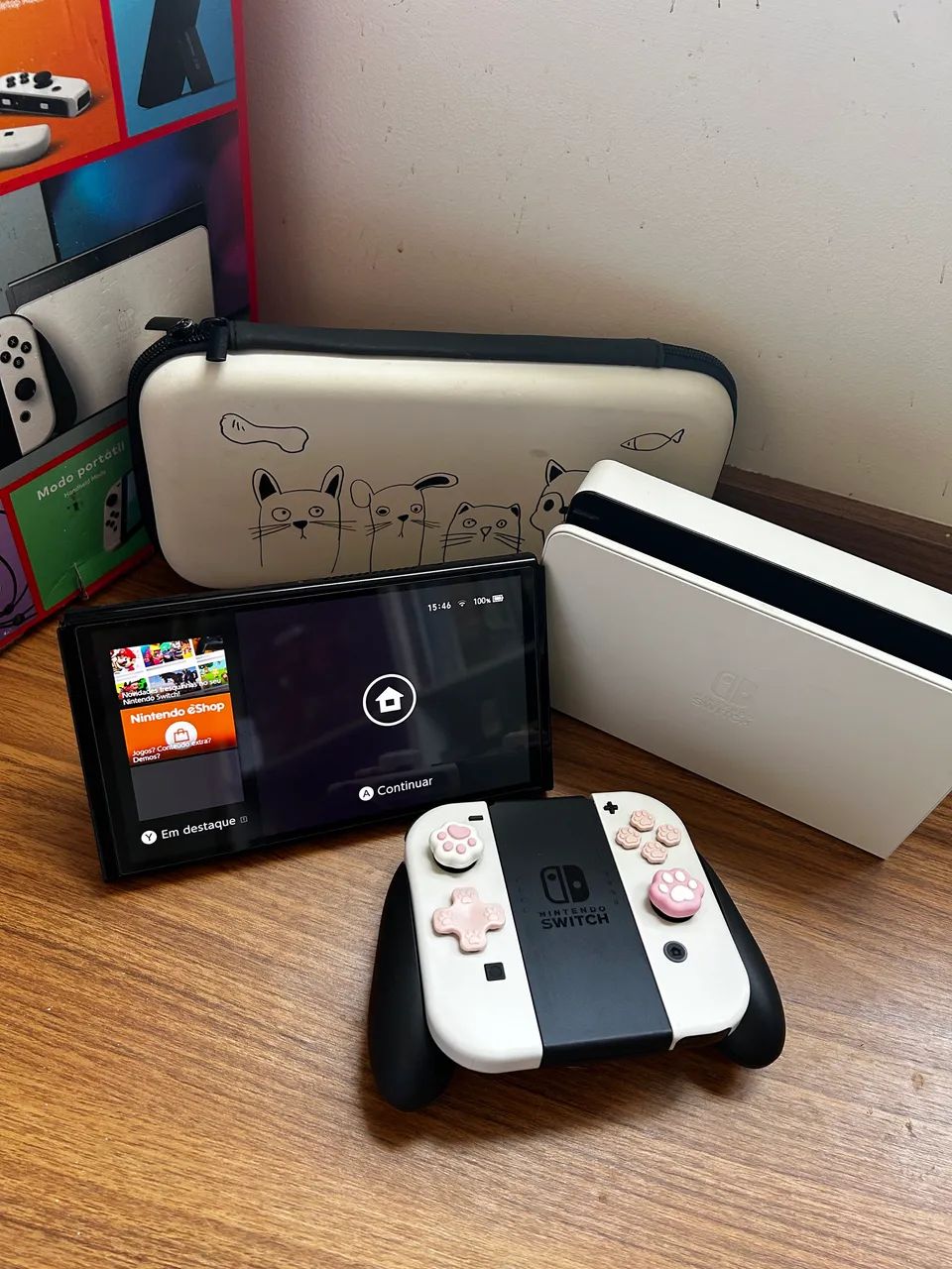 Console Nintendo Switch OLED Branco com capa - Foto 5