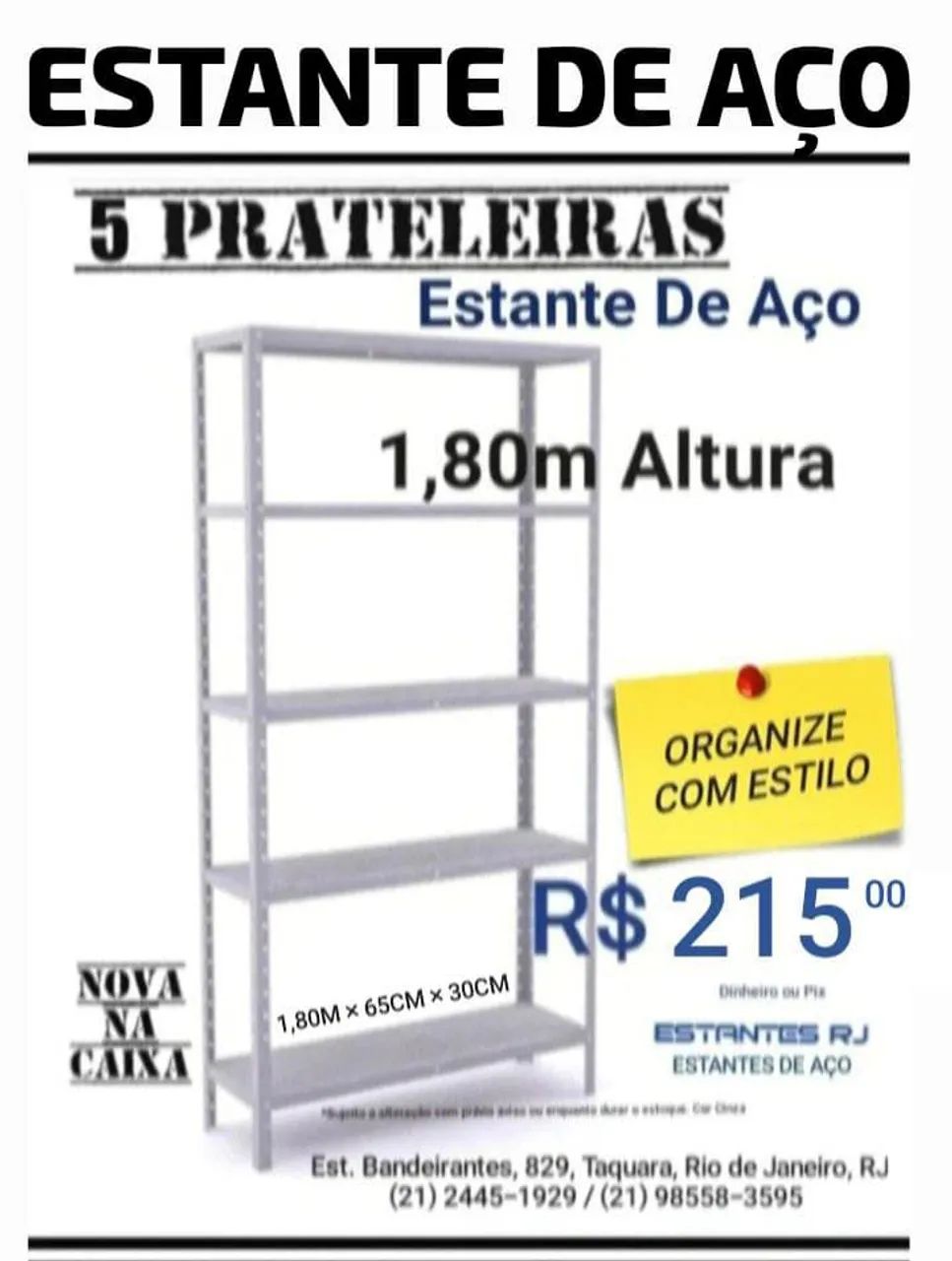 Estante Nova com 5 Prateleiras