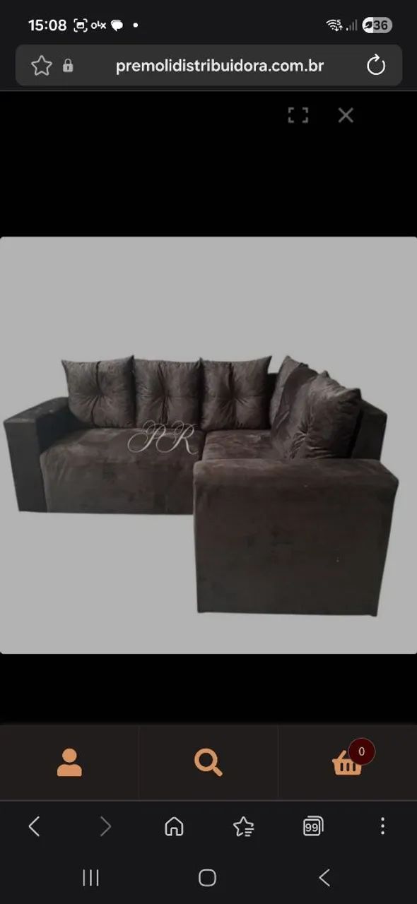 Sofa Madri Almofadas Soltas de canto em L - Foto 5