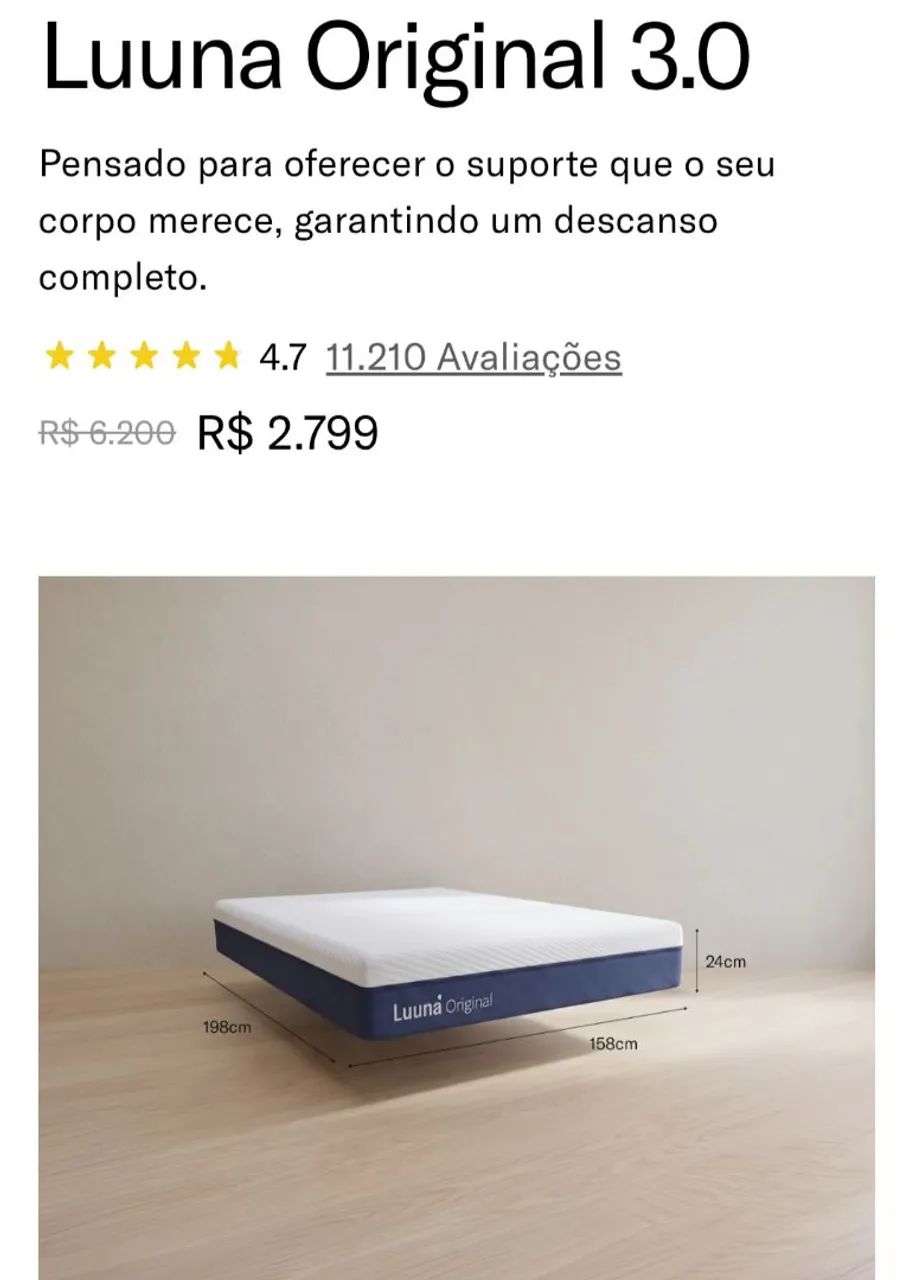 Colchão Luuna Original 3.0 Queen Size - Foto 4