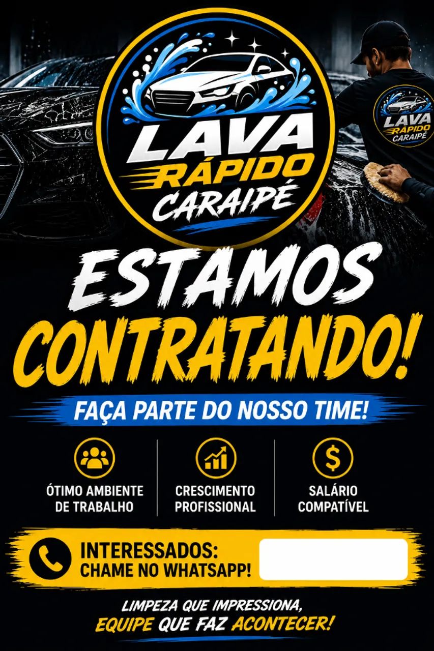 Vaga de emprego- Lava rápido 