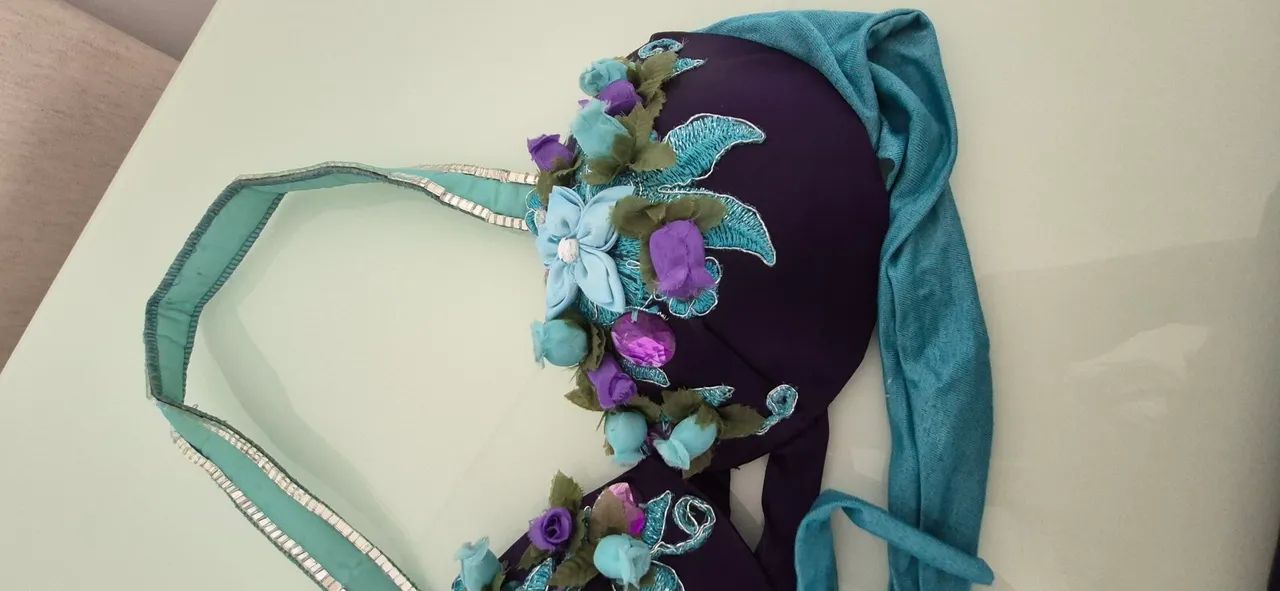 Figurino Dança do Ventre Roxo e azul - Foto 2