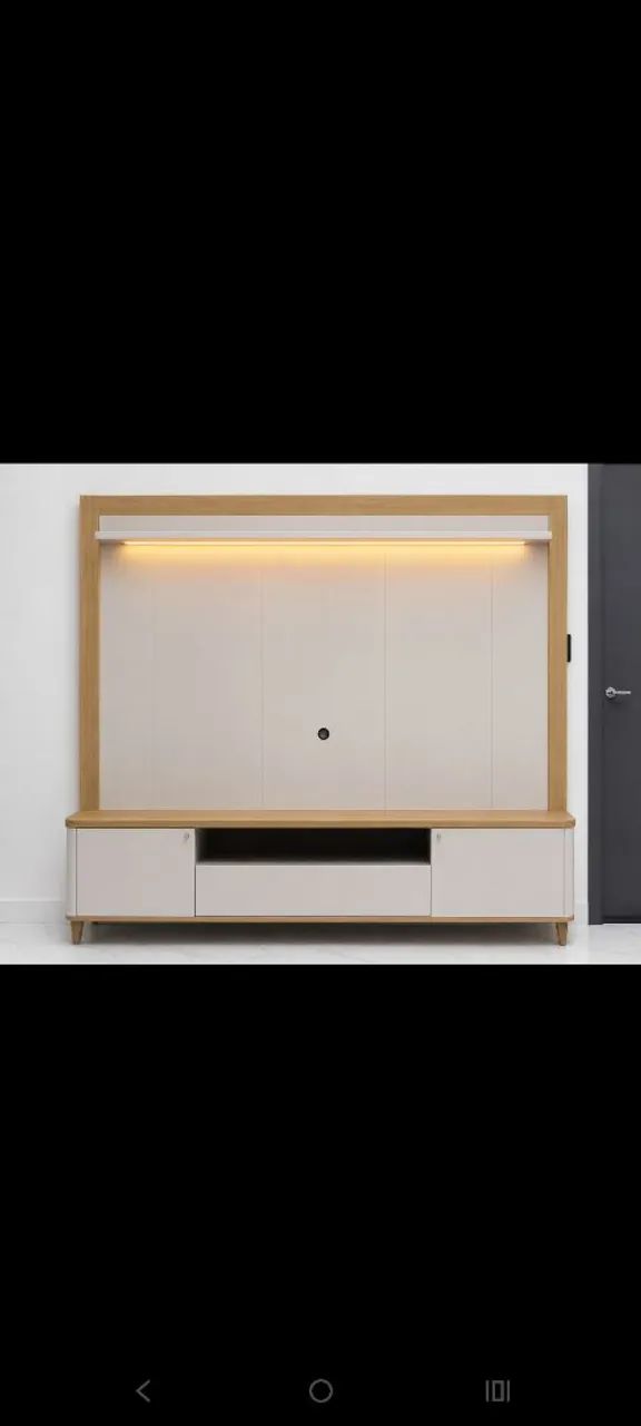 Rack com painel de chão com led acoplado.