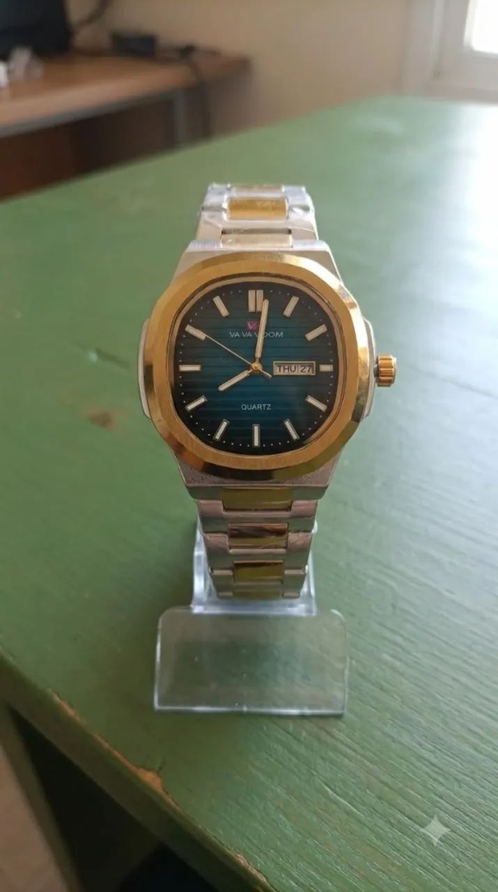 Relógio Masculino Vava Voom Prata e Dourado