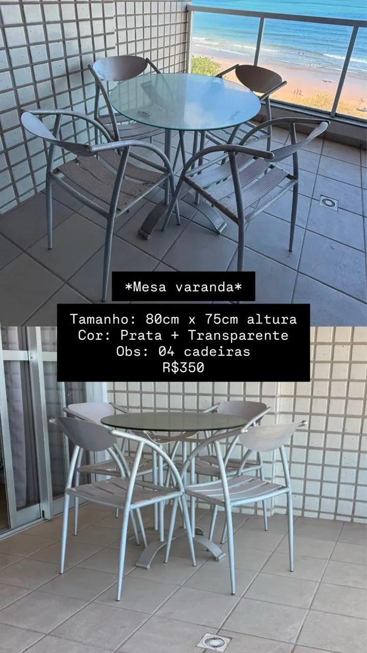 Mesa com 4 cadeiras 