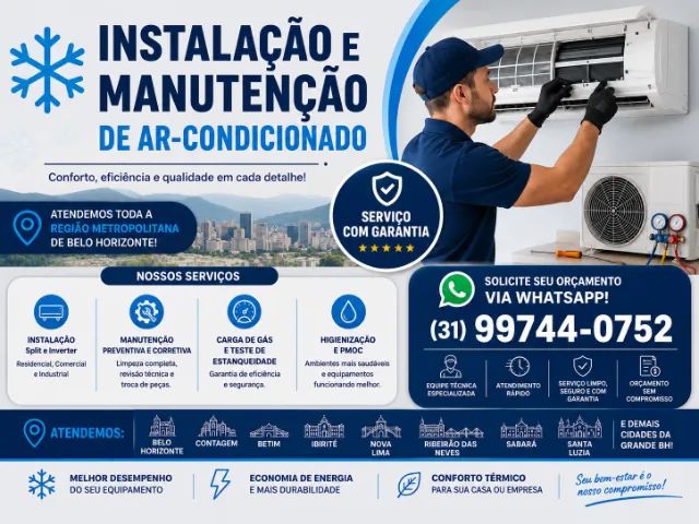 Instalação e manutenção ar-condicionado 