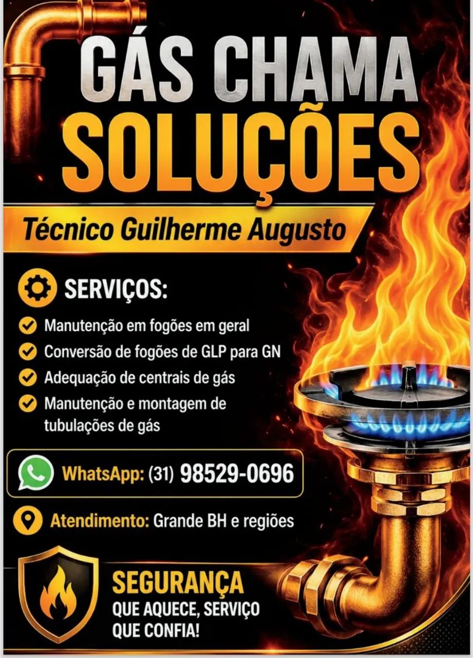 Gás  chama soluções 