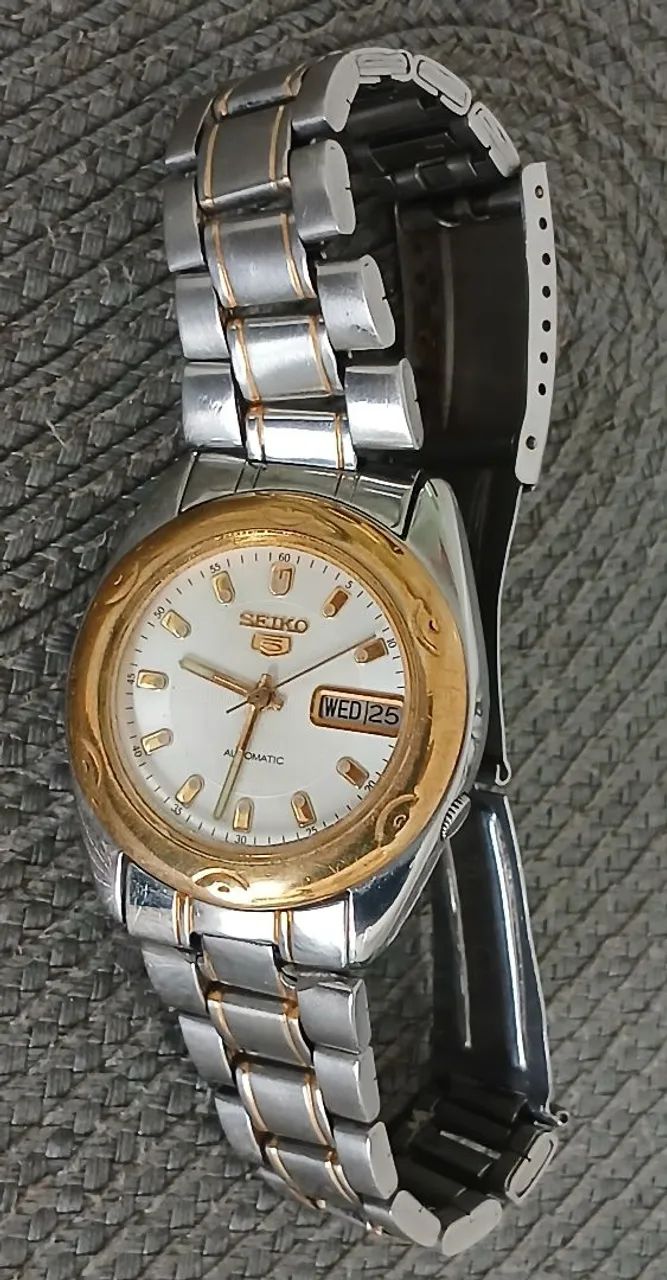 Relógio antigo original SEIKO 5 automático vintage raro de coleção 