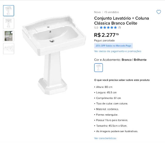 Conjunto lavátorio Pia retro Celite  - Foto 2