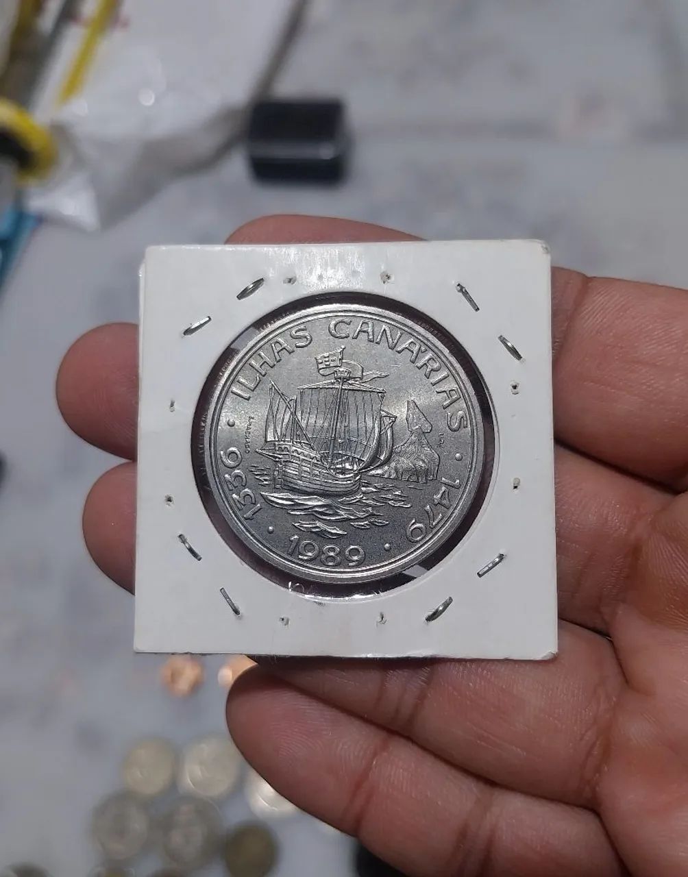 Grande Moeda de Portugal alusiva às Ilhas Canárias 