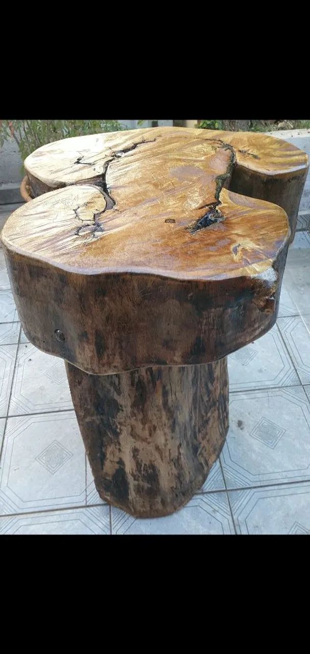 Mesa de tronco de árvore  - Foto 2
