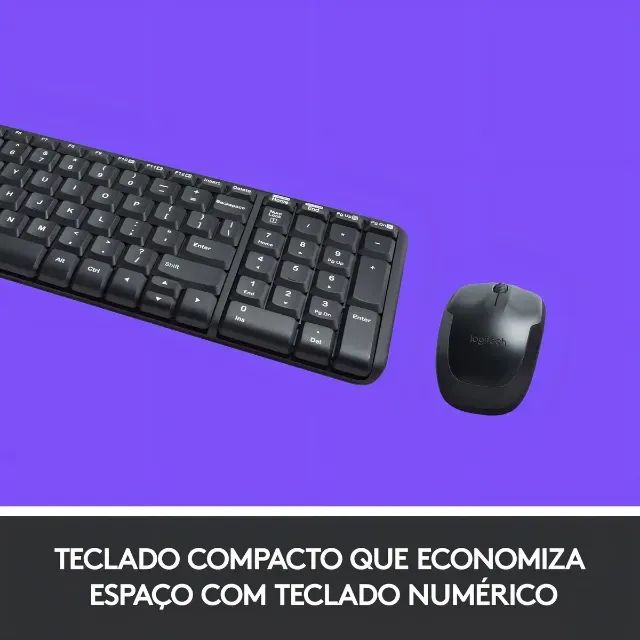 KIT TECLADO E MOUSE SEM FIO MK220 - Foto 3