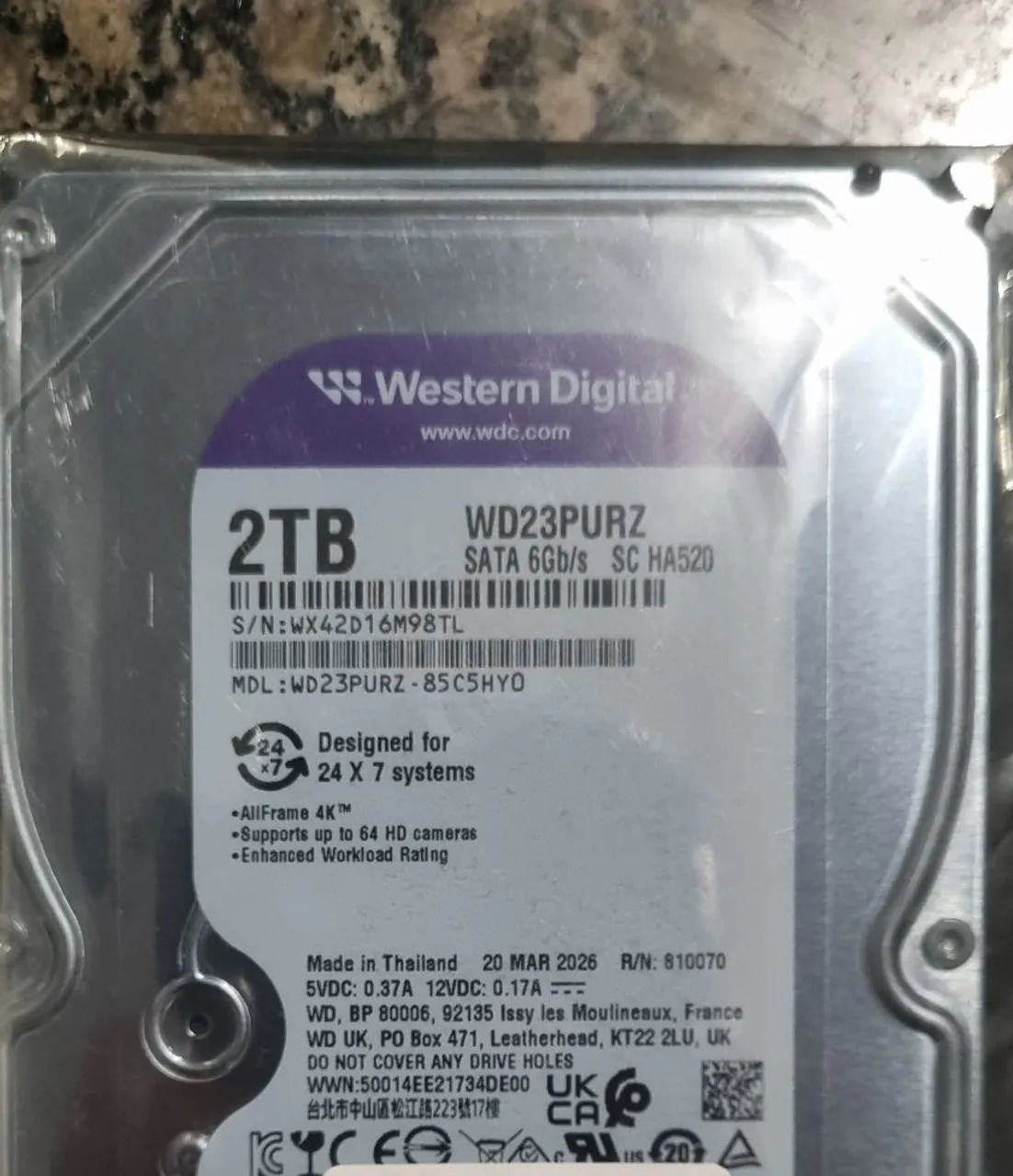 HD de 2TB SATA Westem digital 