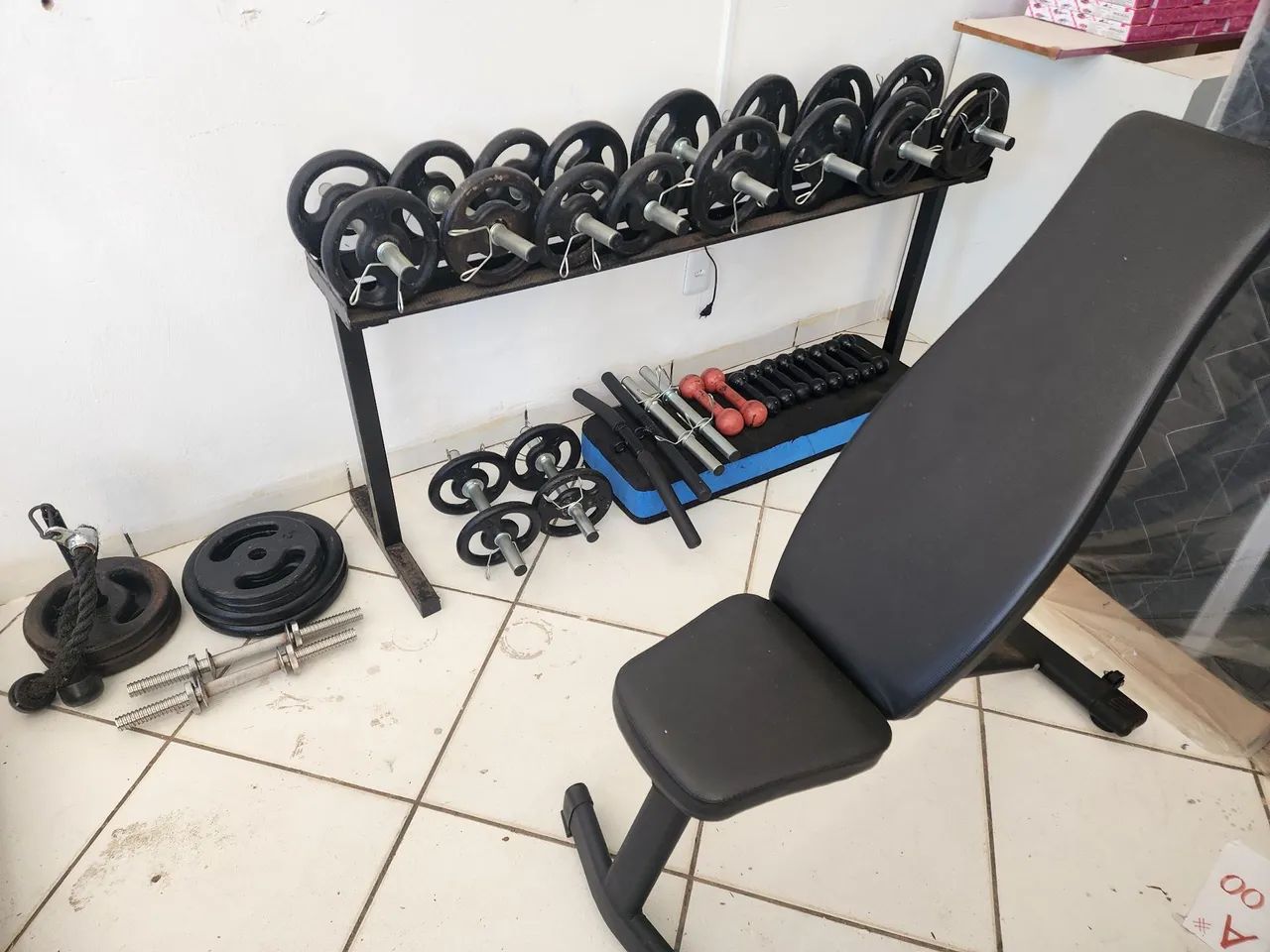 Anilhas, barras para  musculação 