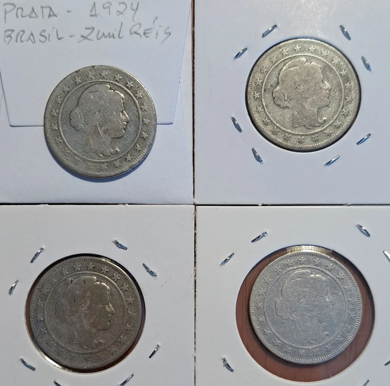 8 Moedas de prata 2000 Réis de 1924 a 1931 bem conservadas de colecionador - Foto 4