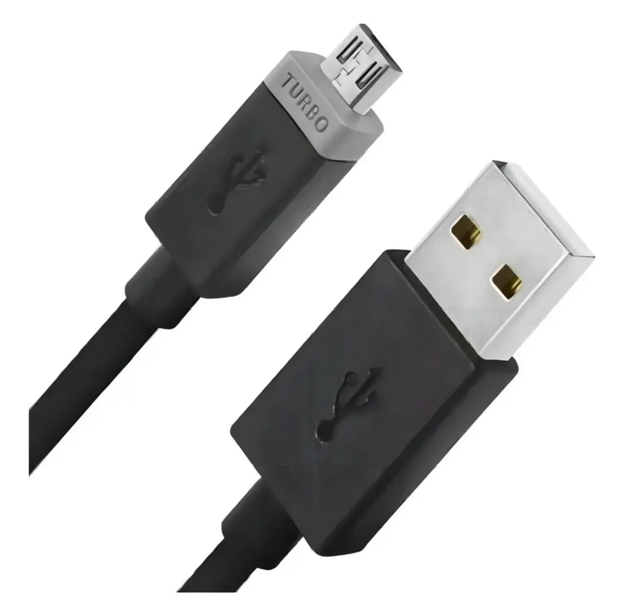 Kit 10 Cabos USB Fast Turbo Android Micro USB V8 1m Preto/Branco