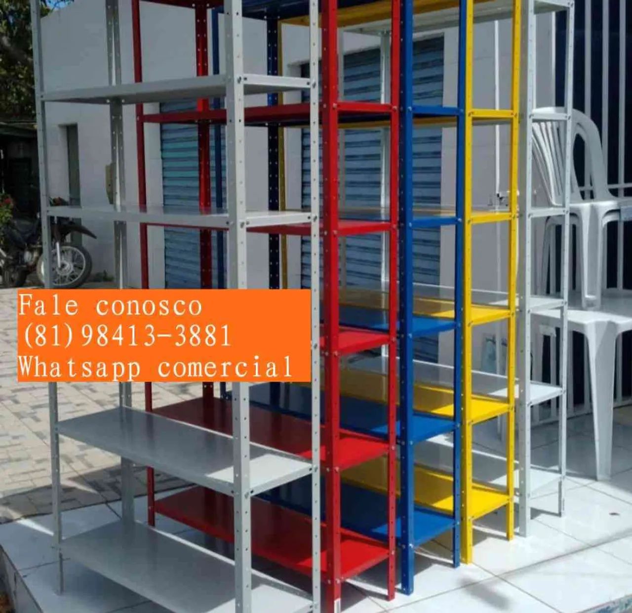 Estante de aço com pintura eletrostática e com 6 bandejas em até 5x sem juros 