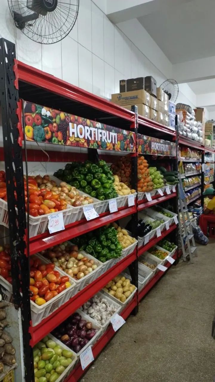 Verdureiro com Caixa Plástica para Hortifruti - Expositor de Mercado - Foto 2