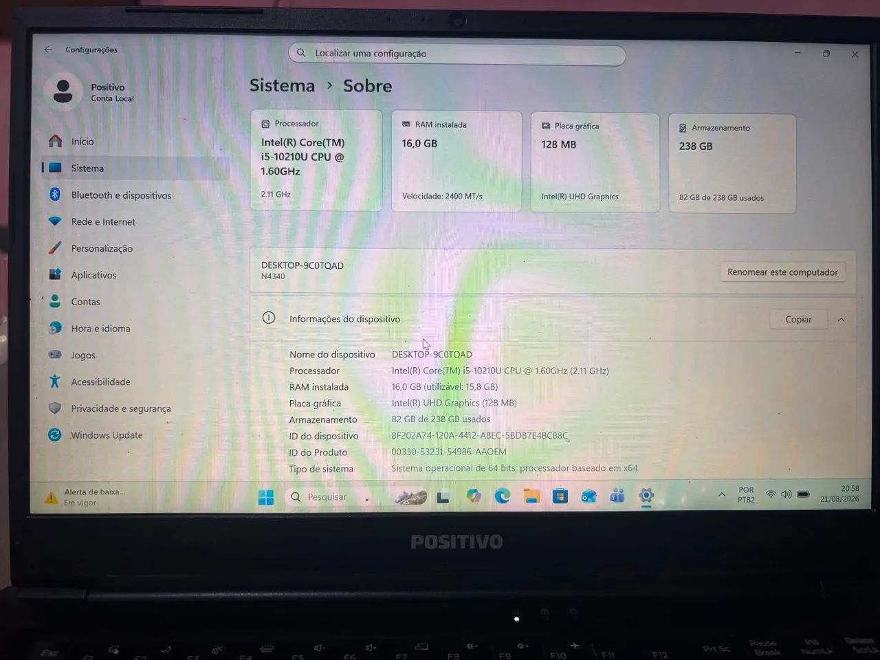 Notebook positivo I5 10 geração N4340 - Foto 2