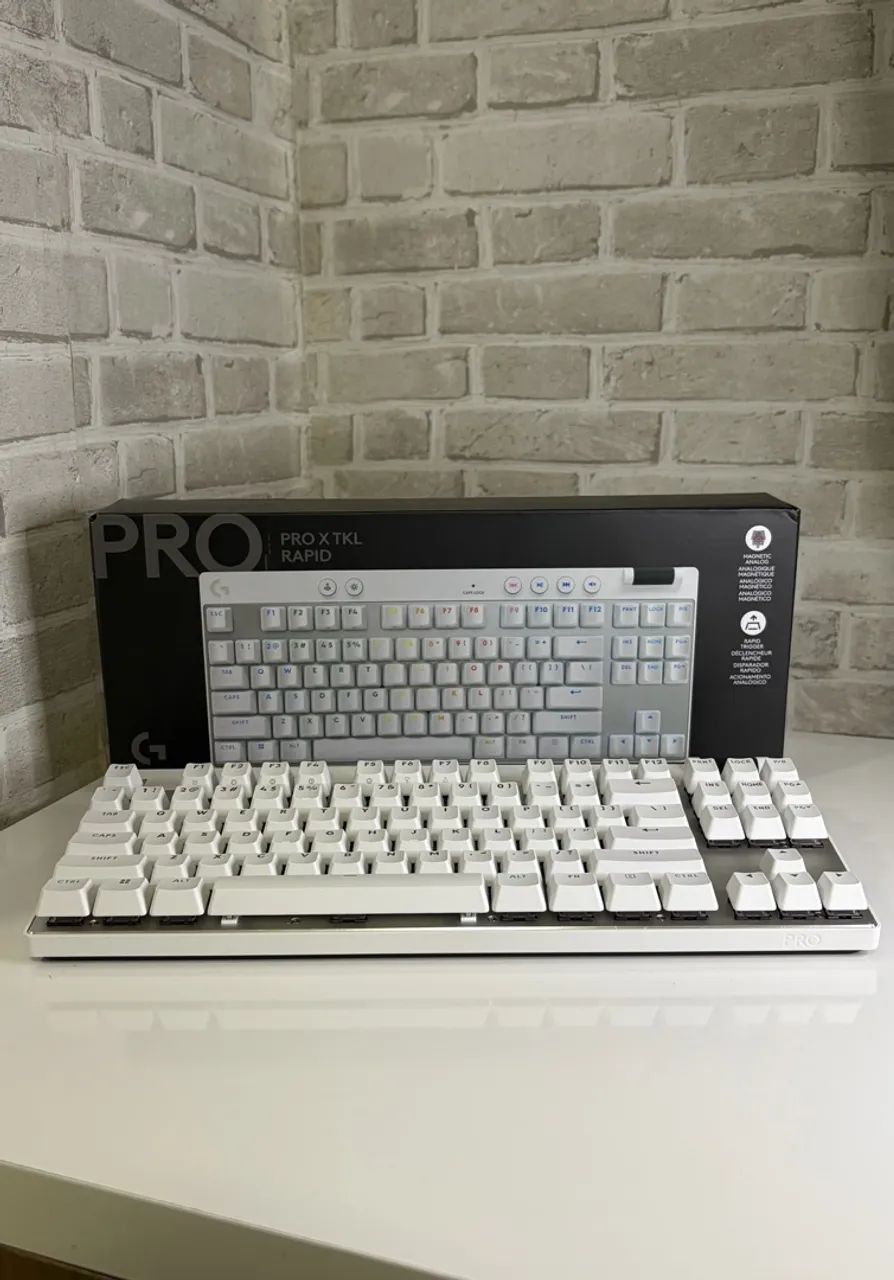 Teclado Logitech G PRO X TKL RAPID Branco - Completo com Caixa Original