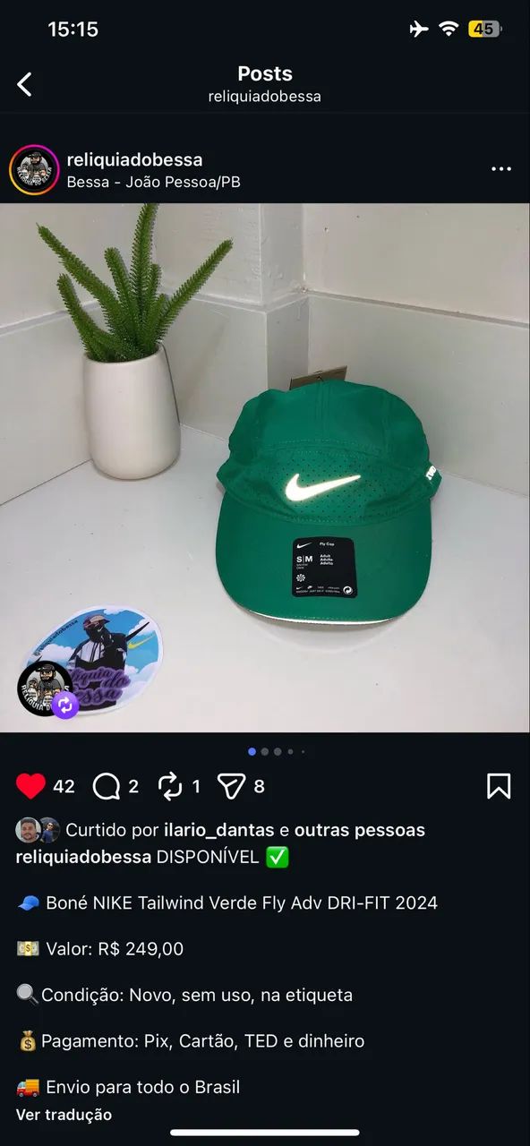 BONÉ NIKE TAILWIND DRI FIT FLY CAP ORIGINAL NOVO  - Foto 5