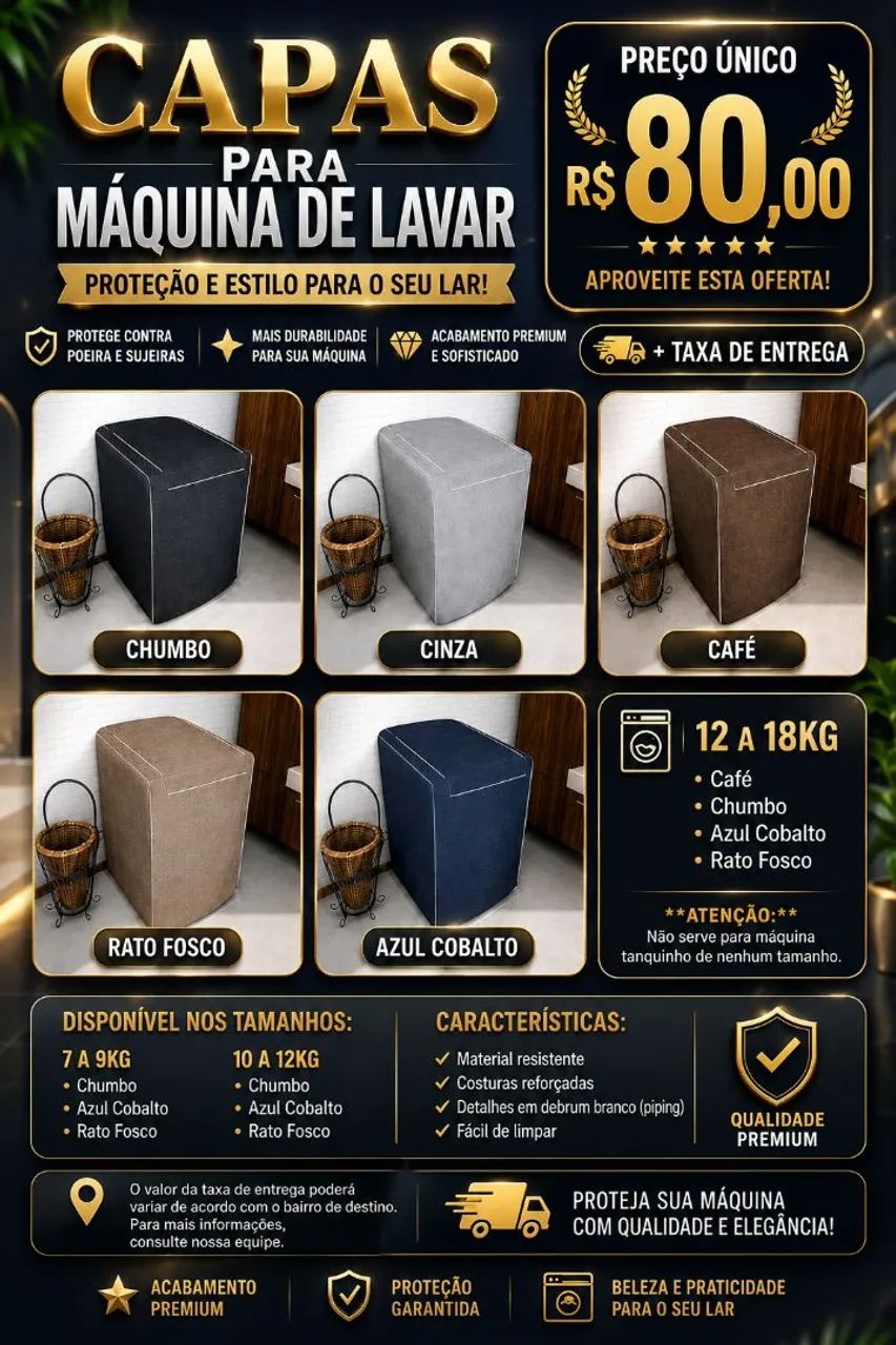 Capa máquina de lavar