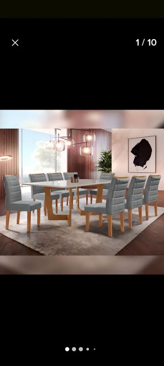 Vendo mesa nova 2 metros com 8 cadeiras  - Foto 2