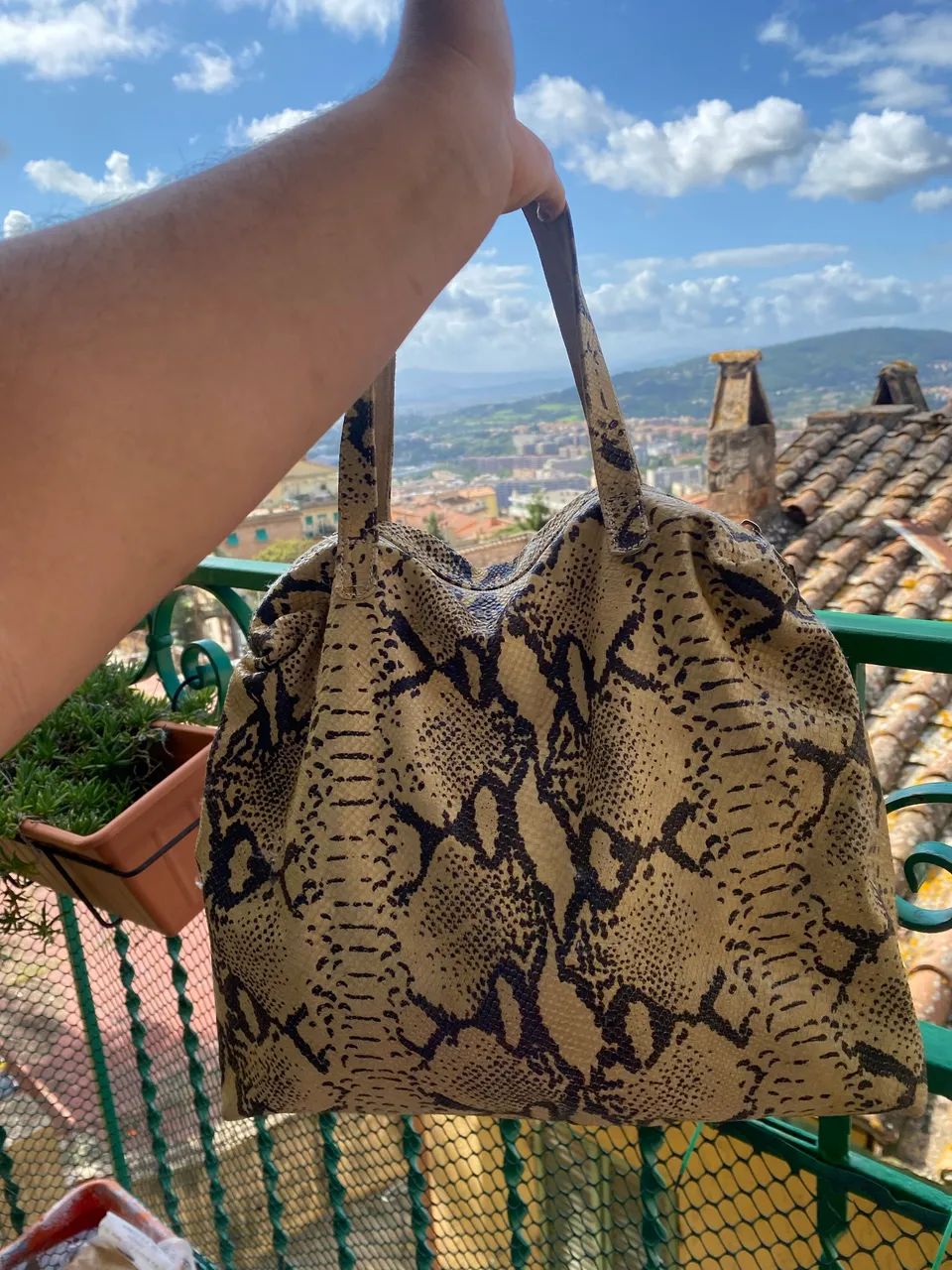 Bolsa italiana em couro de piton - Foto 3