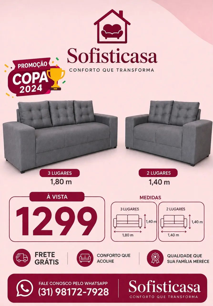 sofá novos , entrega grátis, sofá a partir de 549 - Foto 2