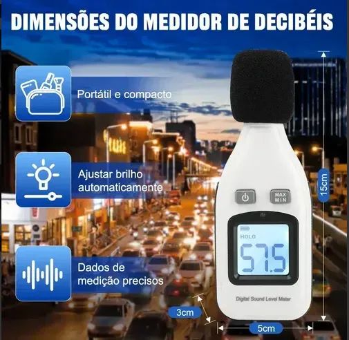 Decibelimetro Digital Profissional Medidor De Ruido E Som - Foto 2