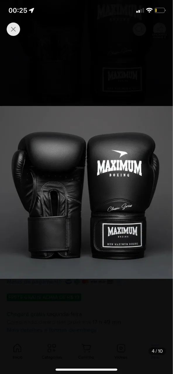 Luva boxe Muay Thai Maximum preta - Foto 3