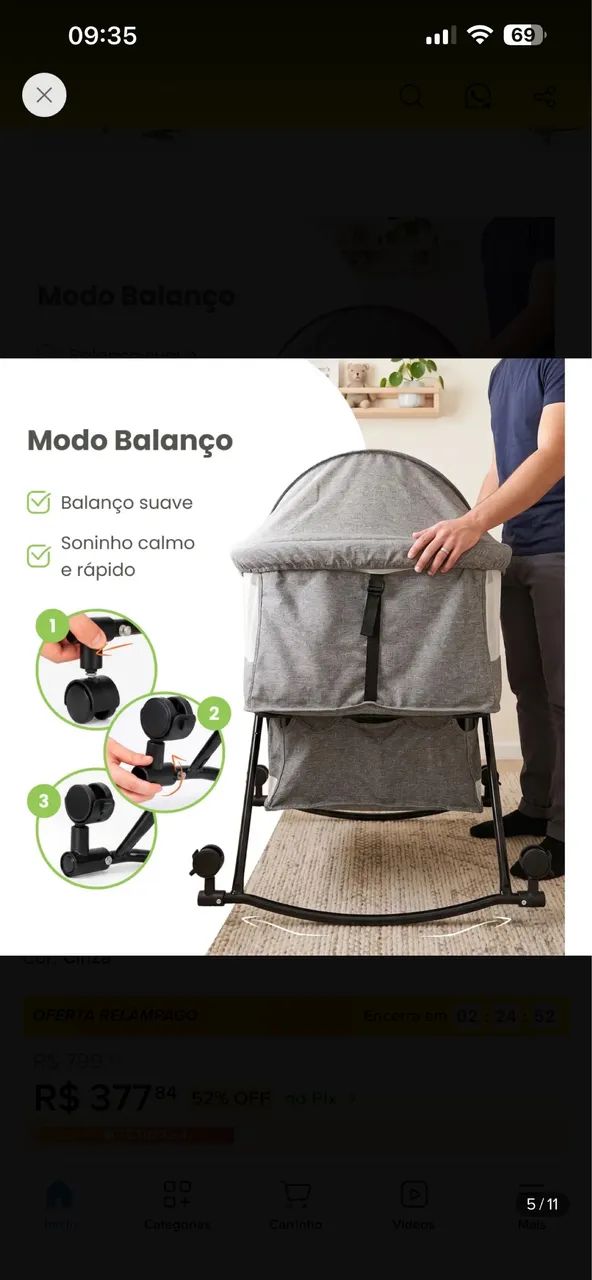 Vende- se berço Moisés pouco usado. - Foto 3