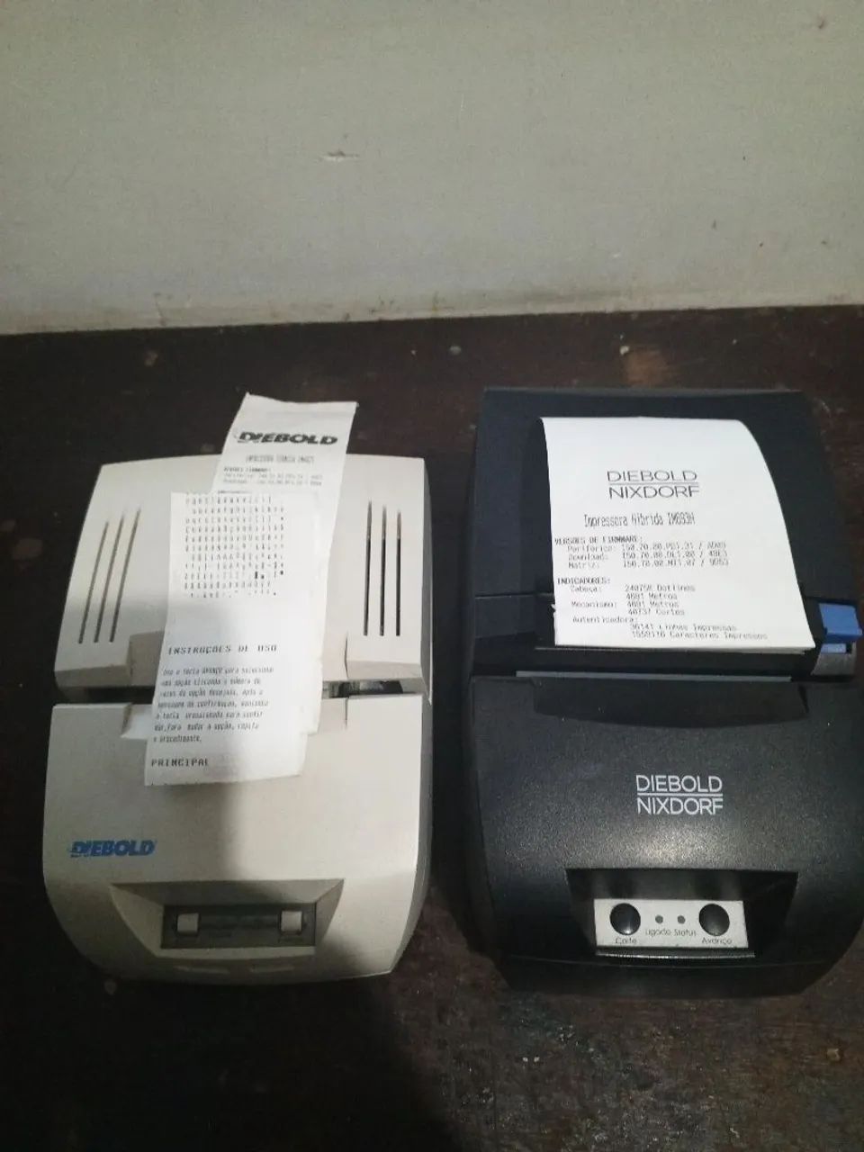  2 Impressoras diebold cabos e fontes