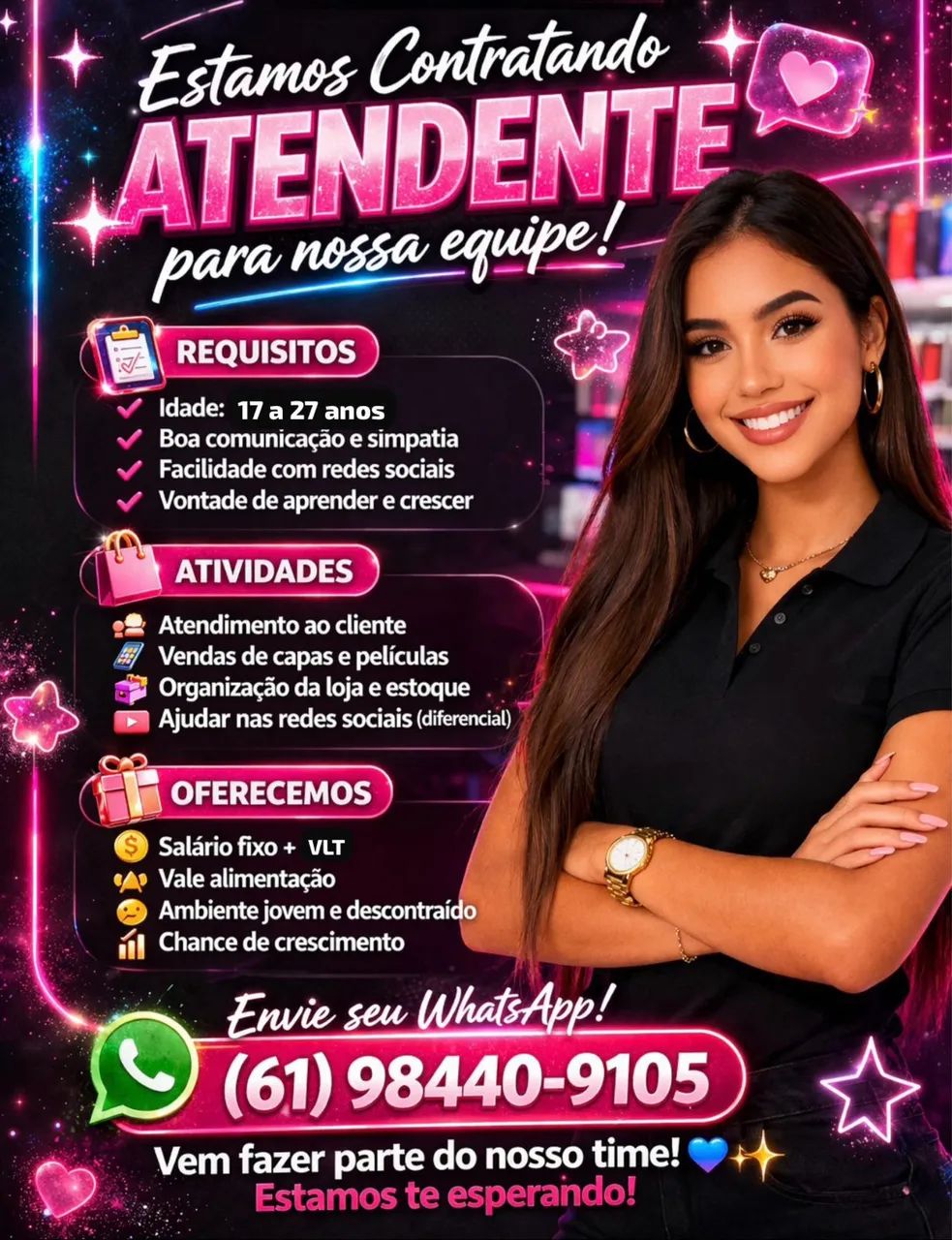 Vagas de atendente em loja de capas e peliculas para celular