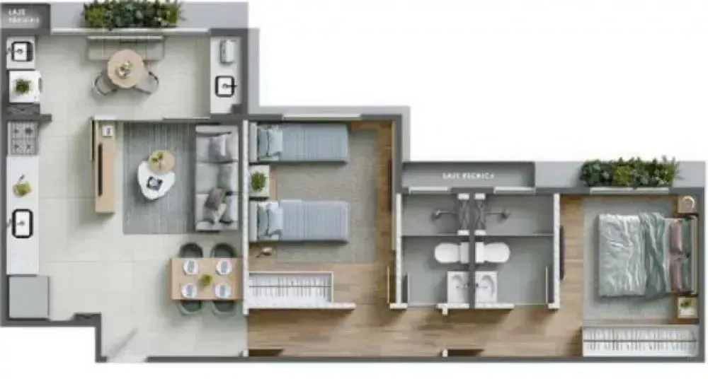 PLANTA 61m²