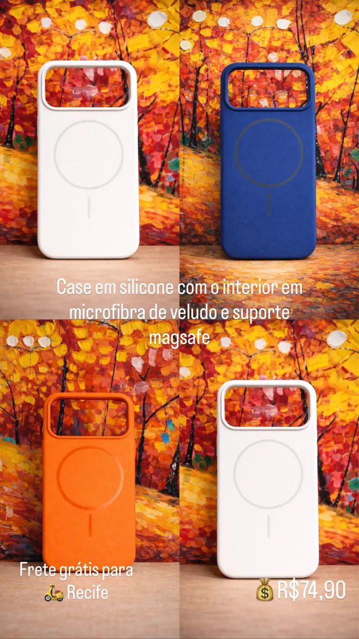 Case iPhone 17 pro, 17 pro max magsafe com interior em microfibra de veludo  - Foto 2