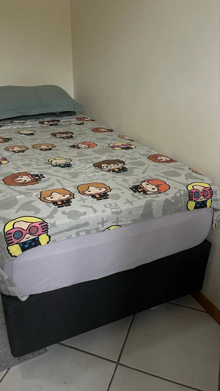 Base Box Solteiro 88x188 cm | Pés de Madeira | Em perfeito estado - Foto 5