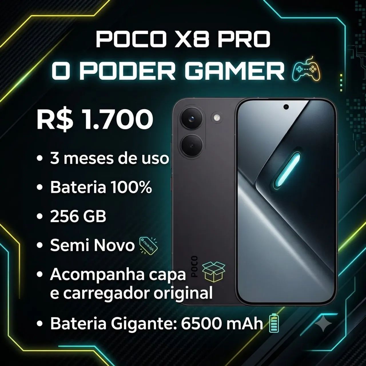 Poco x8 pro 256 com caixa